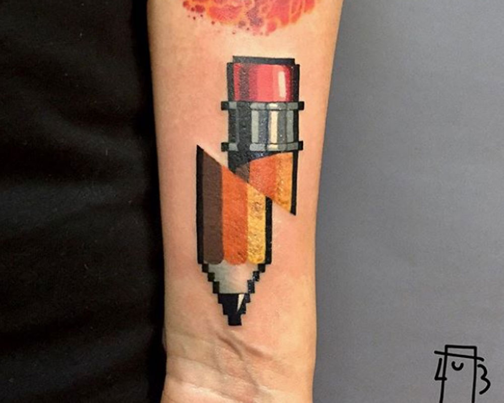 Tatuajes pixel y glitch