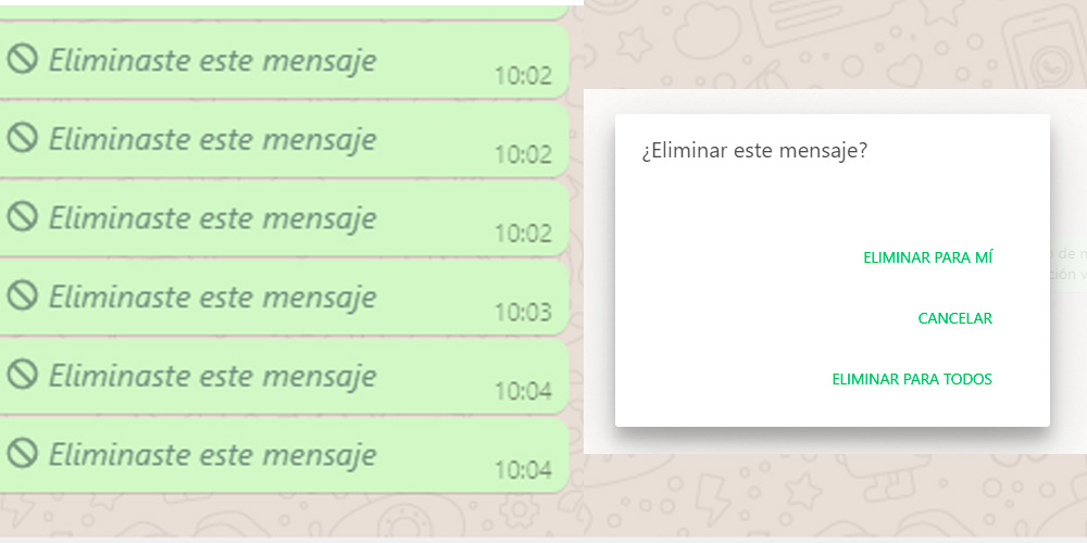 pasos para borrar mensajes de WhatsApp