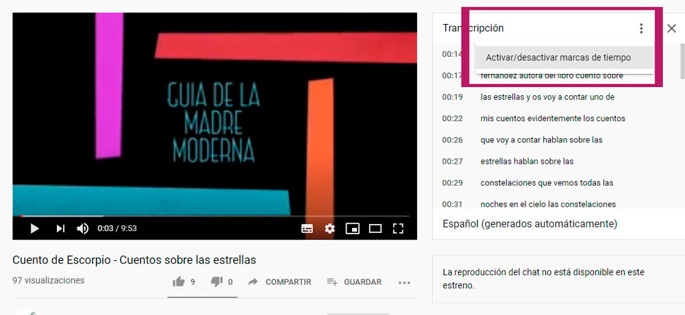 subtítulos de youtube, como quitarlos