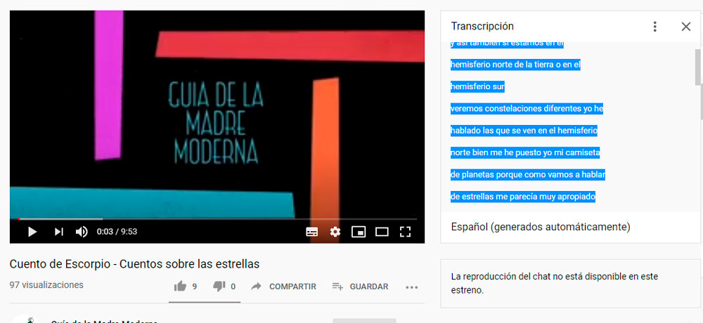 bajar subtítulos de youtube