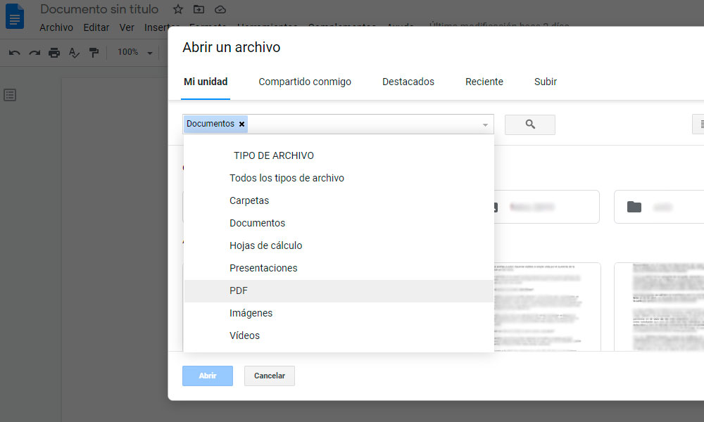 abrir un pdf con google word