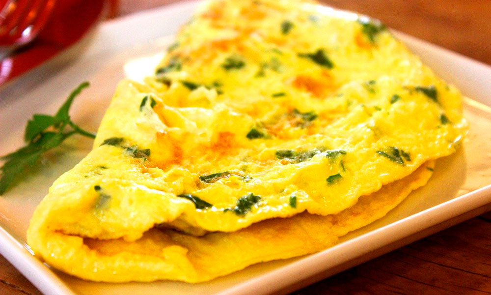 tortilla francesa con espinacas