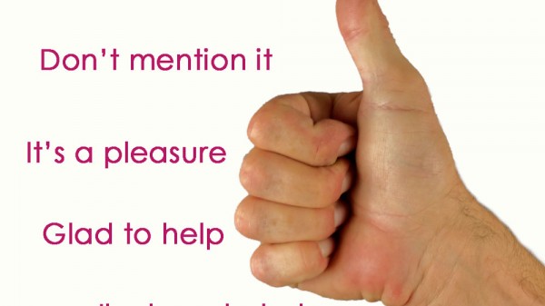 Cómo decir 'de nada' en inglés además de 'you're welcome' (22 fórmulas distintas)