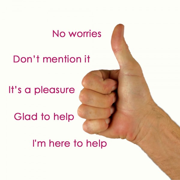 Cómo decir 'de nada' en inglés además de 'you're welcome' (22 fórmulas distintas)