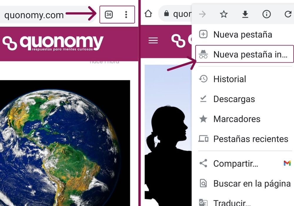 navegar en modo incógnito con el móvil