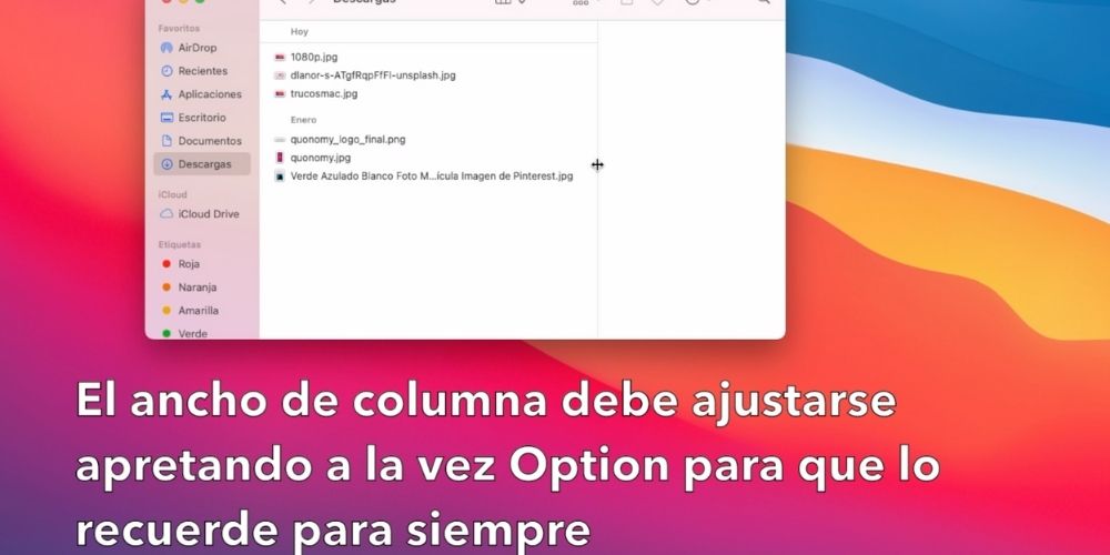 cambiar el ancho de columnas en mac