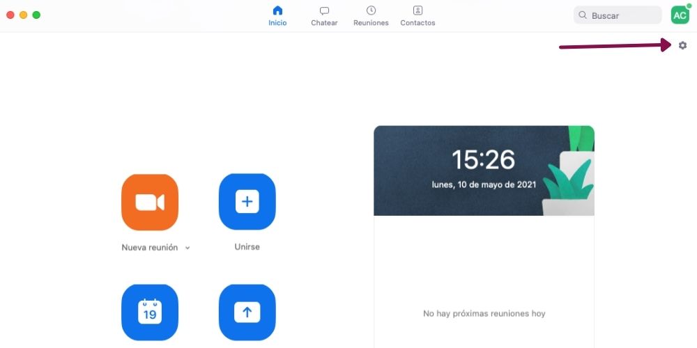 crear una reunión en zoom
