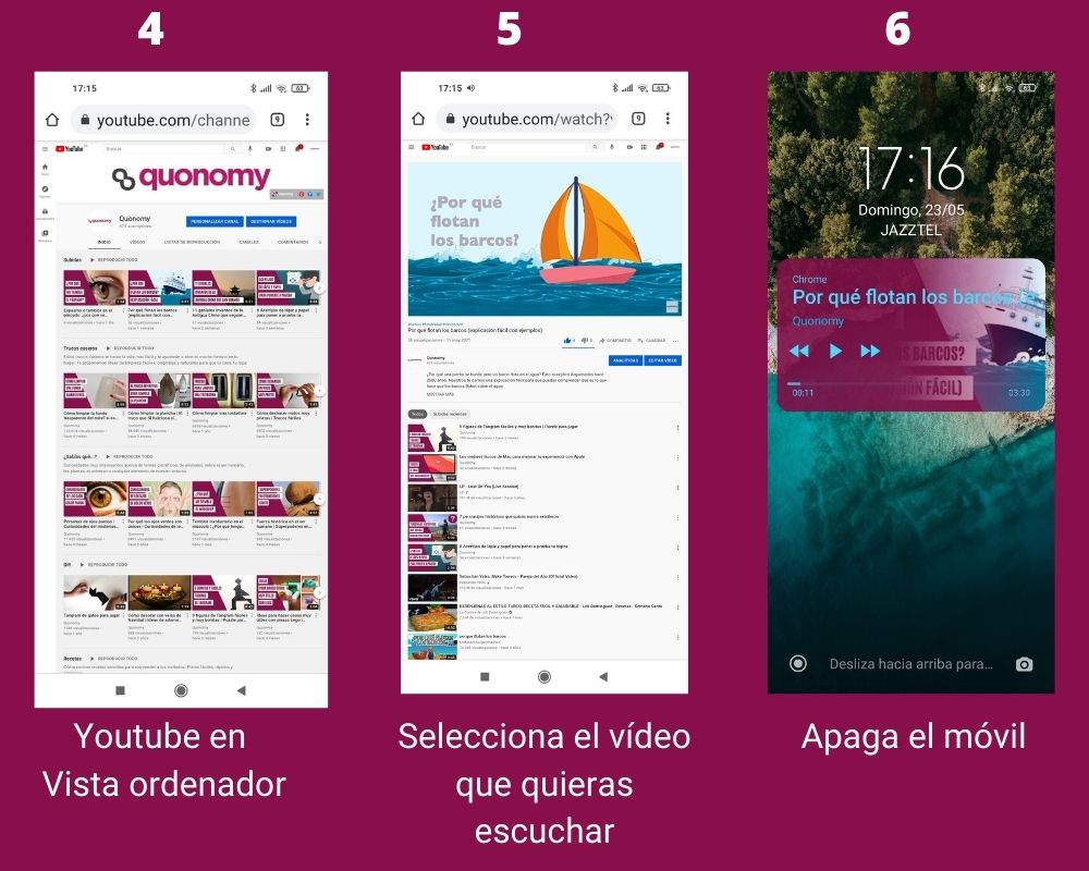 escuchar youtube con el móvil bloqueado