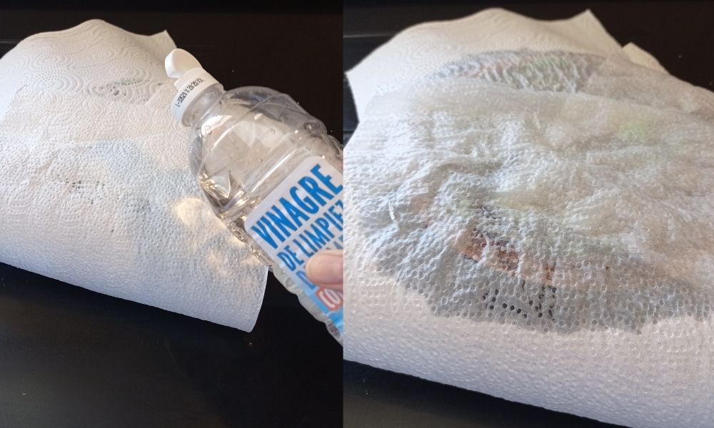 limpiar la base de la sartén, paso 4