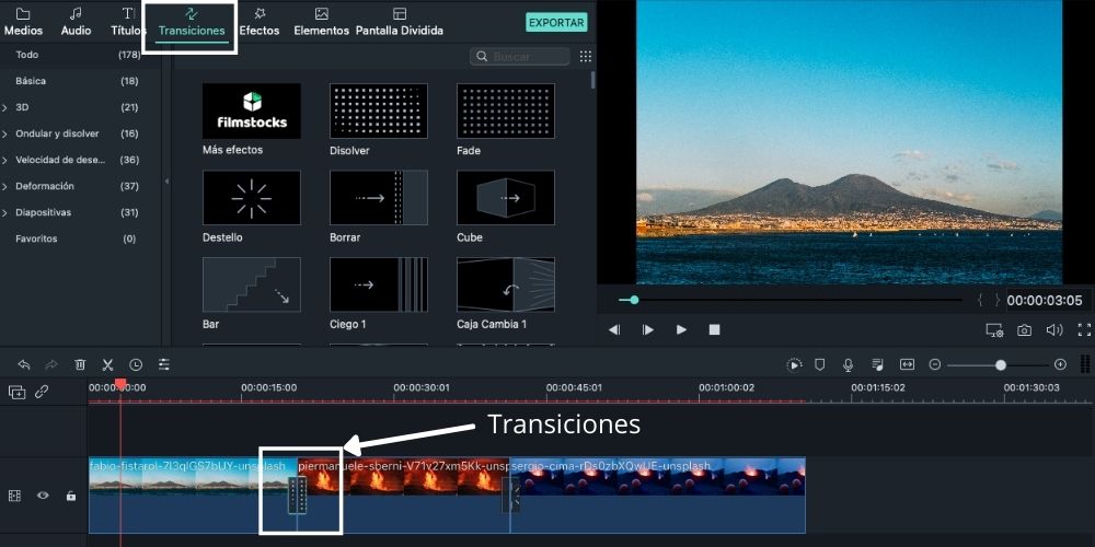 Editar un vídeo en Filmora fácil, paso 2