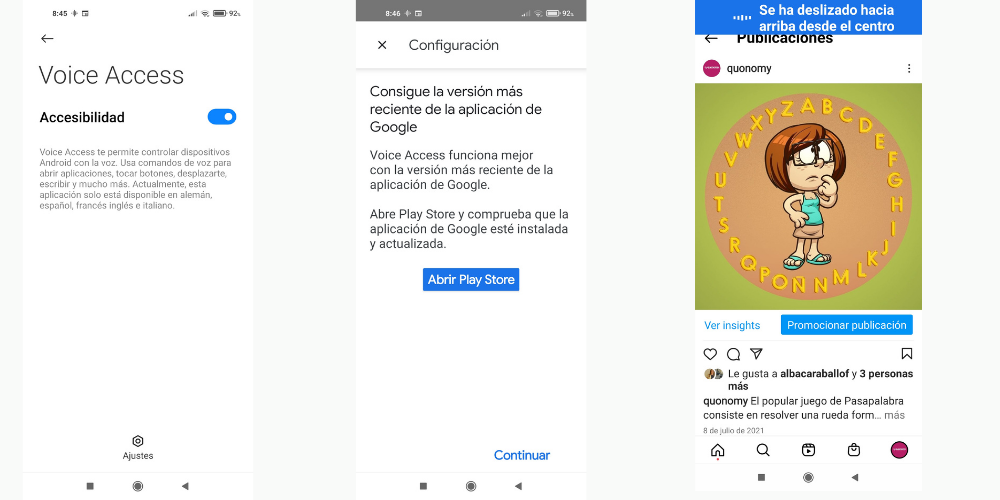 Deslizar por voz en Android