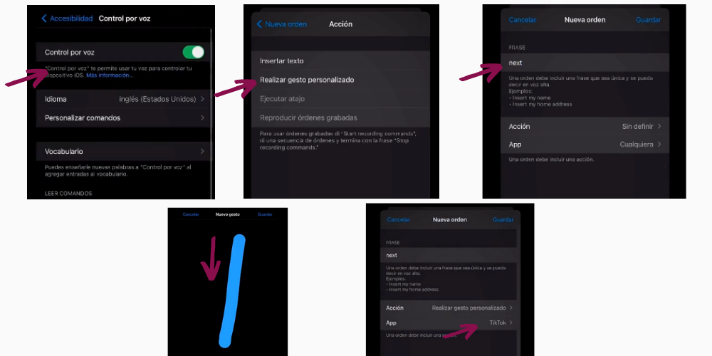 deslizar por voz en ios