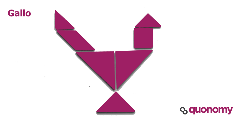 Gallo con figuras de tangram